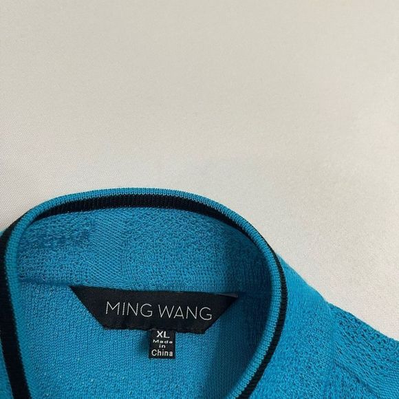 Ming Wang Blue Acrylic Open Front Top Cardigan Sweater Size XL - Picture 5 of 12